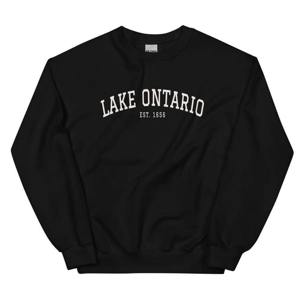 crewneck in Black with the Ontarí'io wordmark